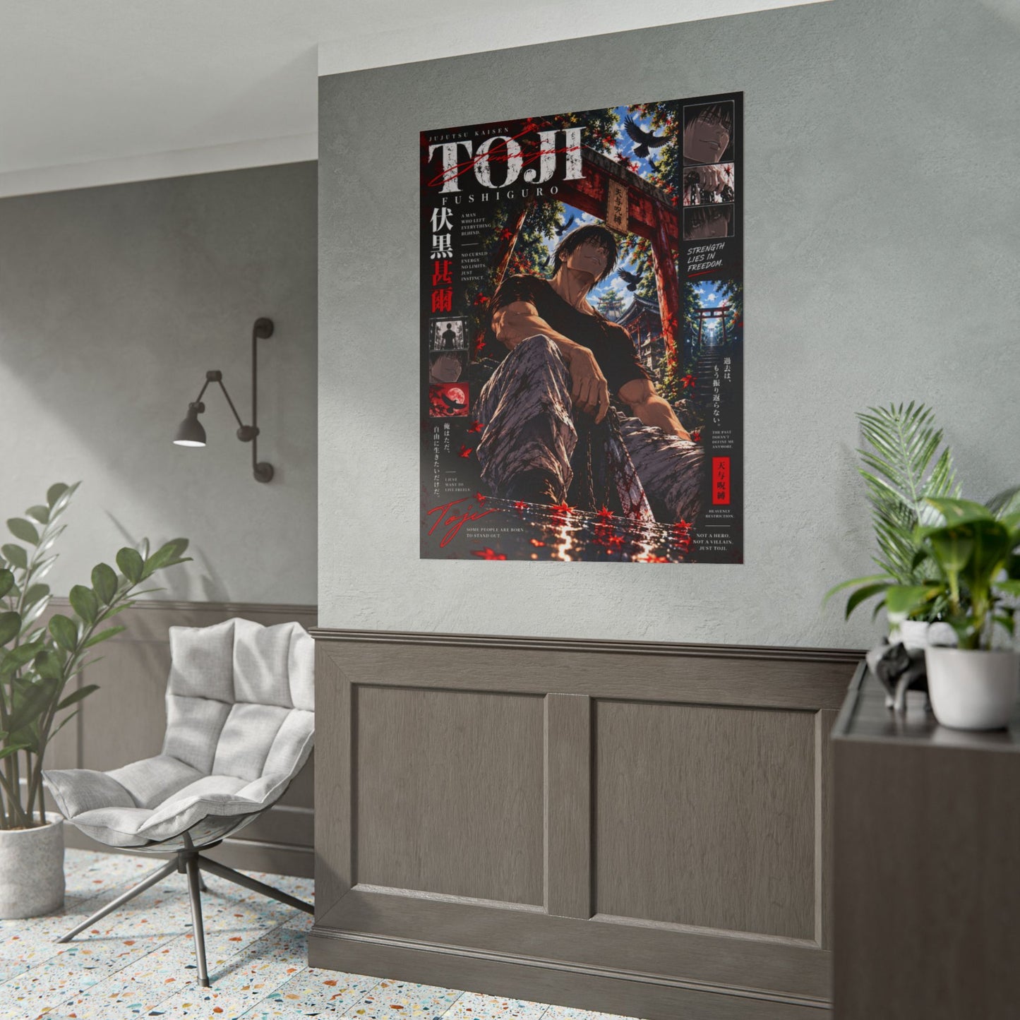 Toji Fushiguro — "Born Without Limits" Anime Rolled Wall Art