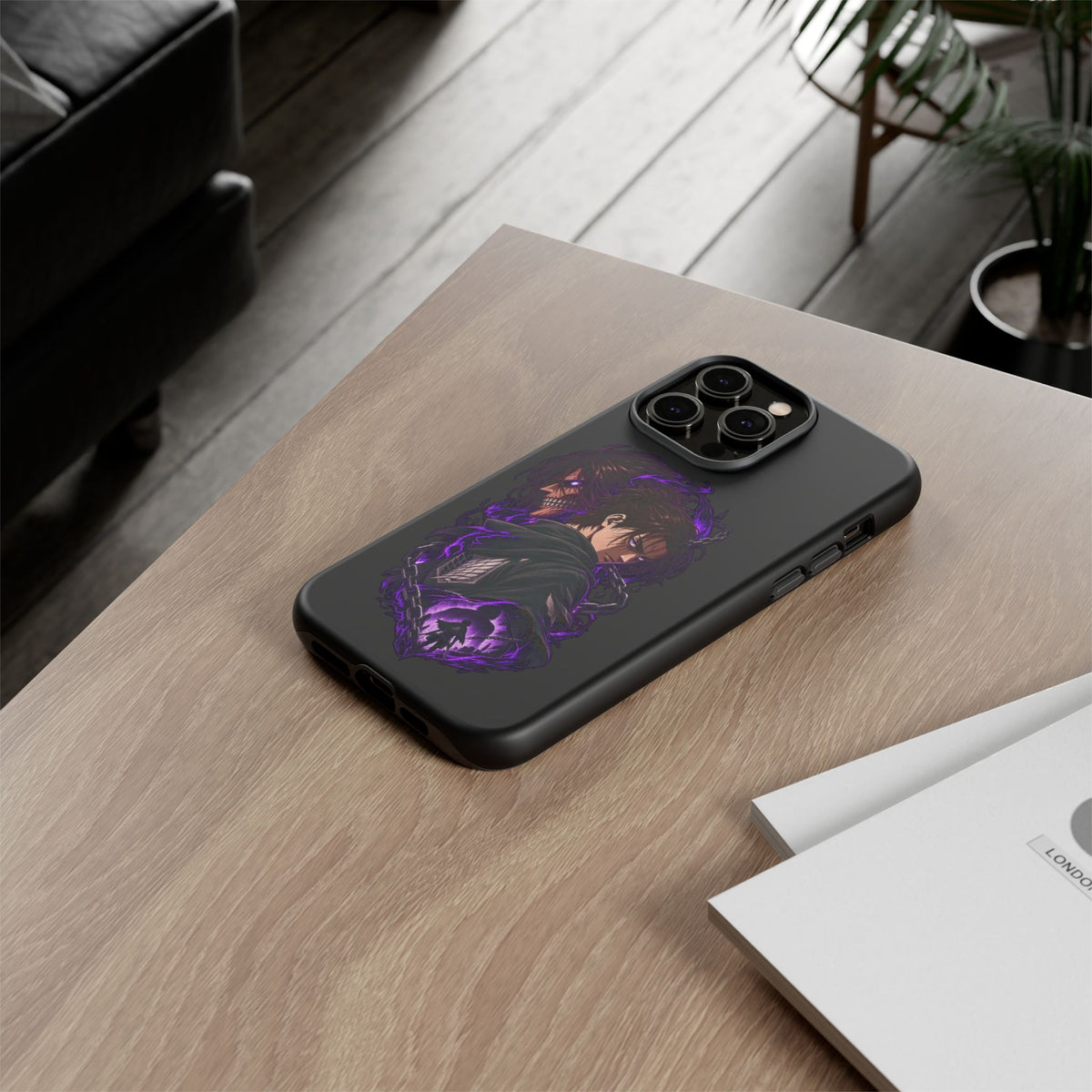 Anime Eren Yeager Dark Purple Aura Phone Case