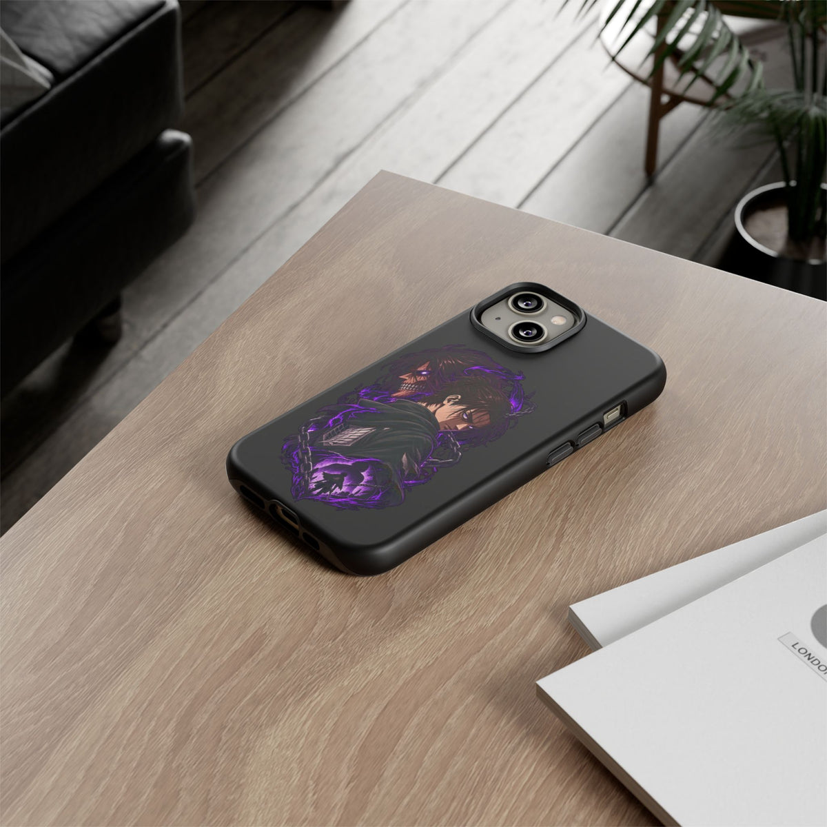 Anime Eren Yeager Dark Purple Aura Phone Case