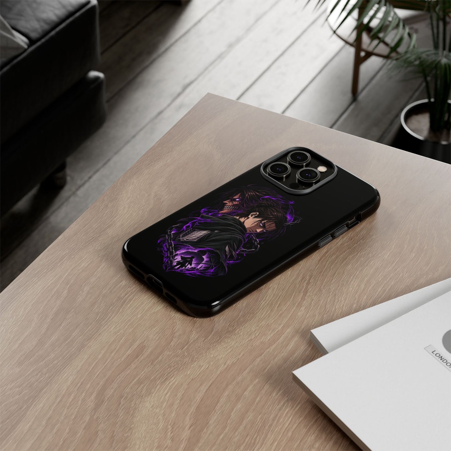 Anime Eren Yeager Dark Purple Aura Phone Case