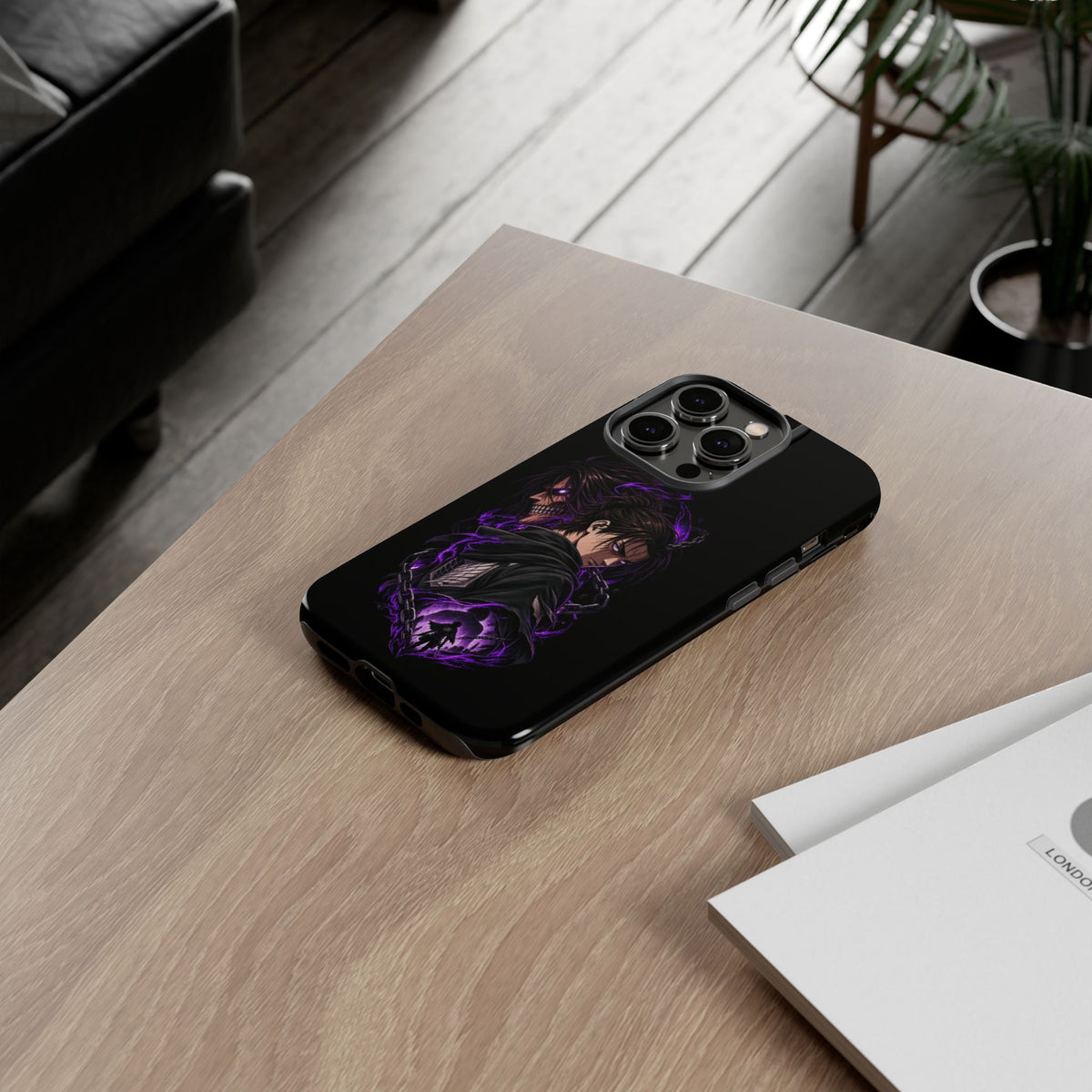 Anime Eren Yeager Dark Purple Aura Phone Case
