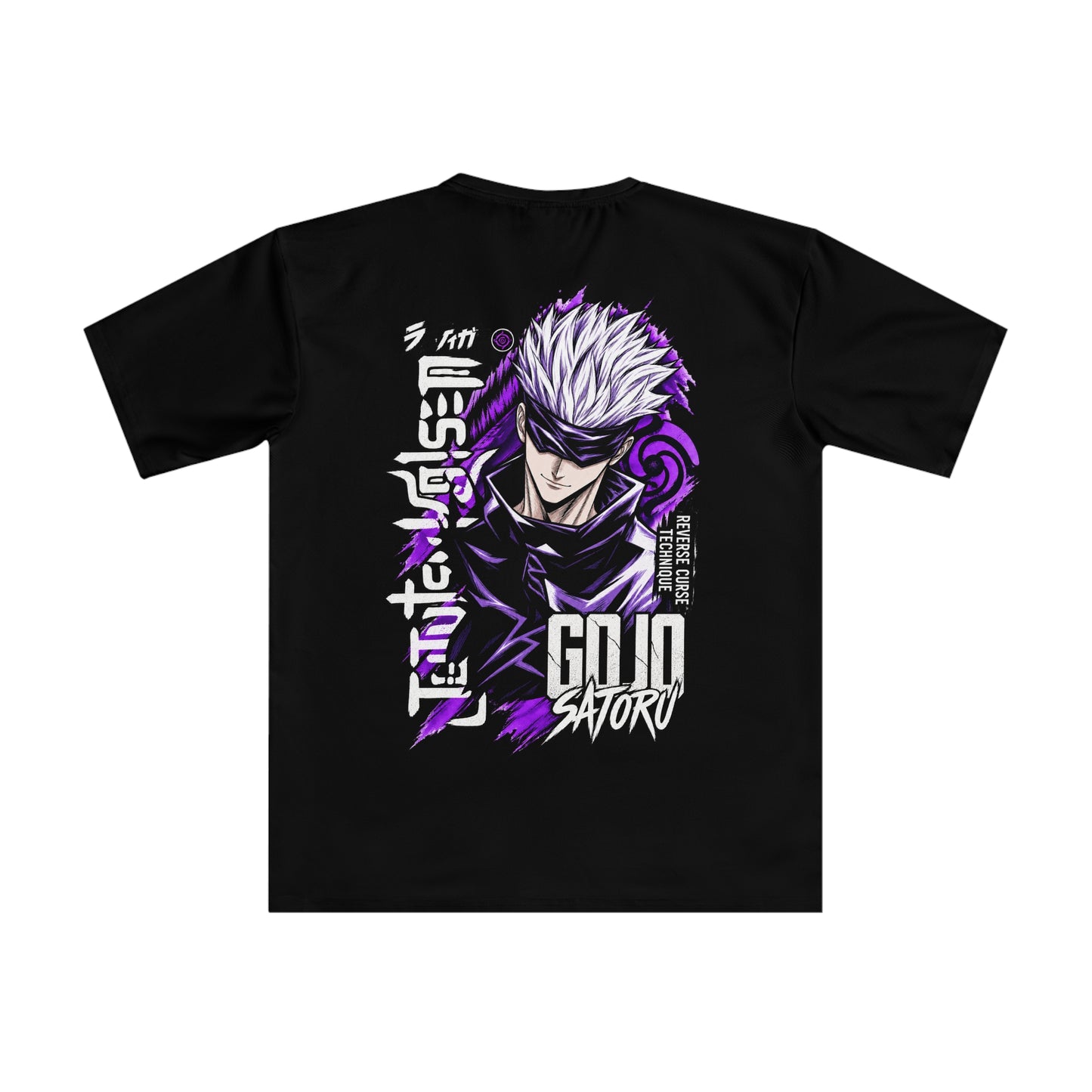 Gojo Satoru Anime T-Shirt — Purple Flame Graphic Tee