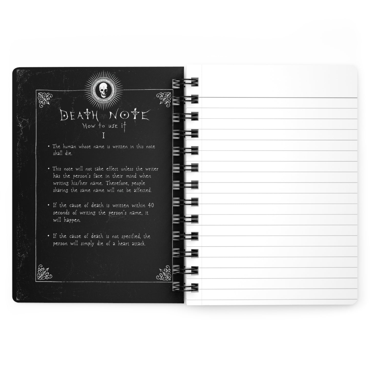 Death Note Spiral Journal — Black Manga Notebook
