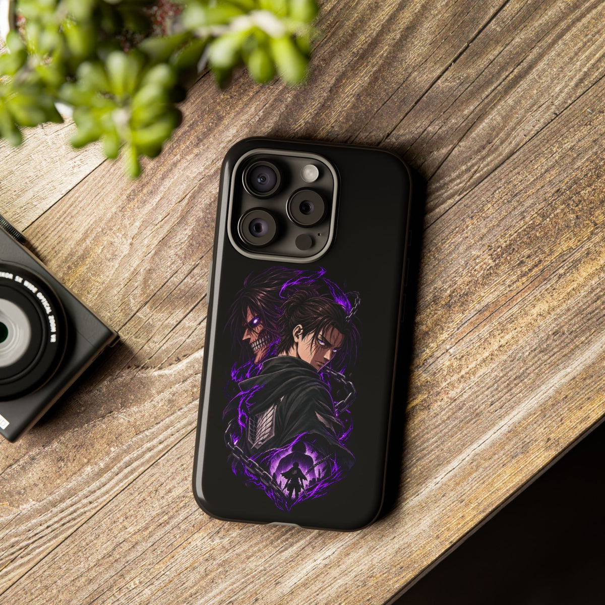 Anime Eren Yeager Dark Purple Aura Phone Case