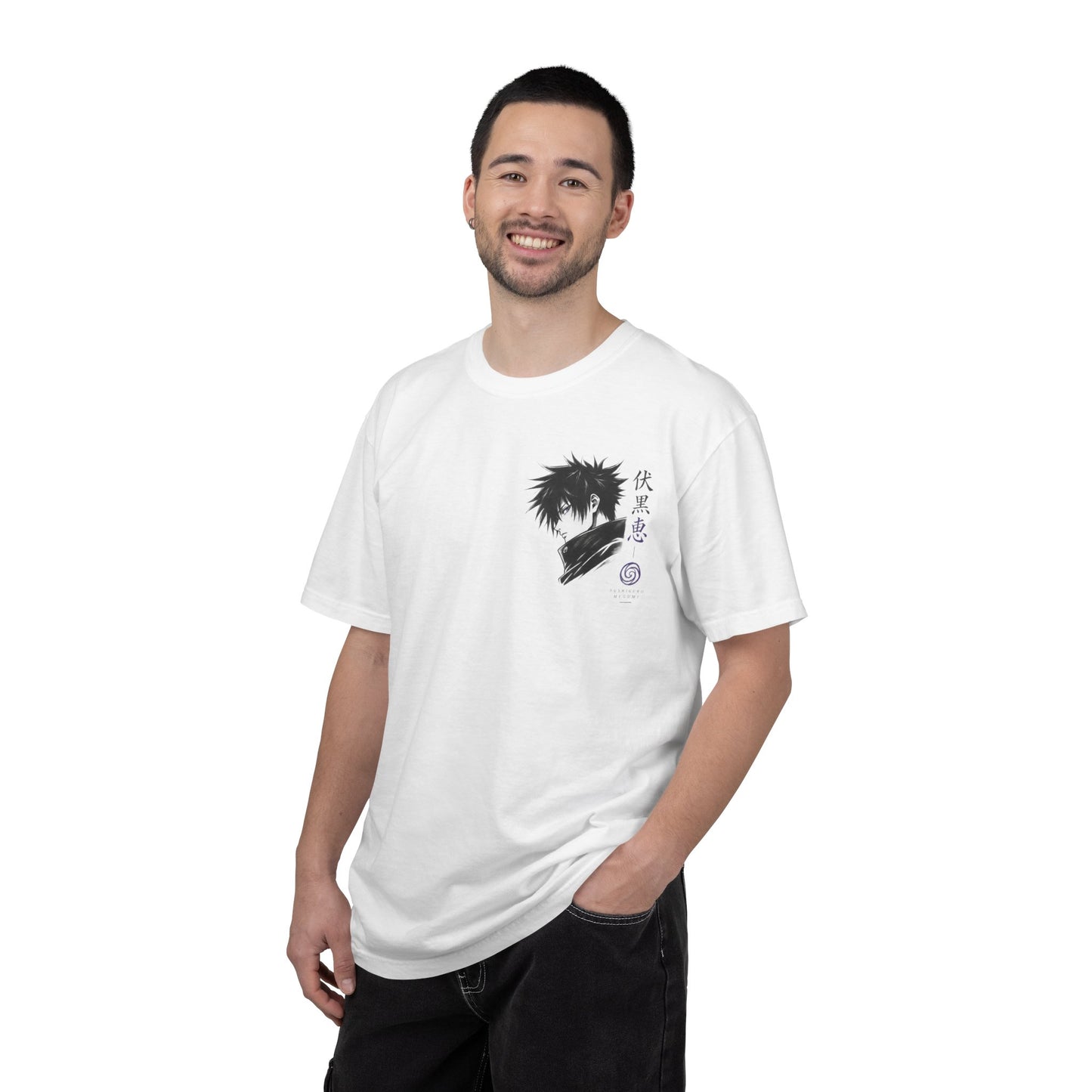Anime Jujutsu Sorcerer Wolf Graphic T‑Shirt — Back Print with Japanese Text
