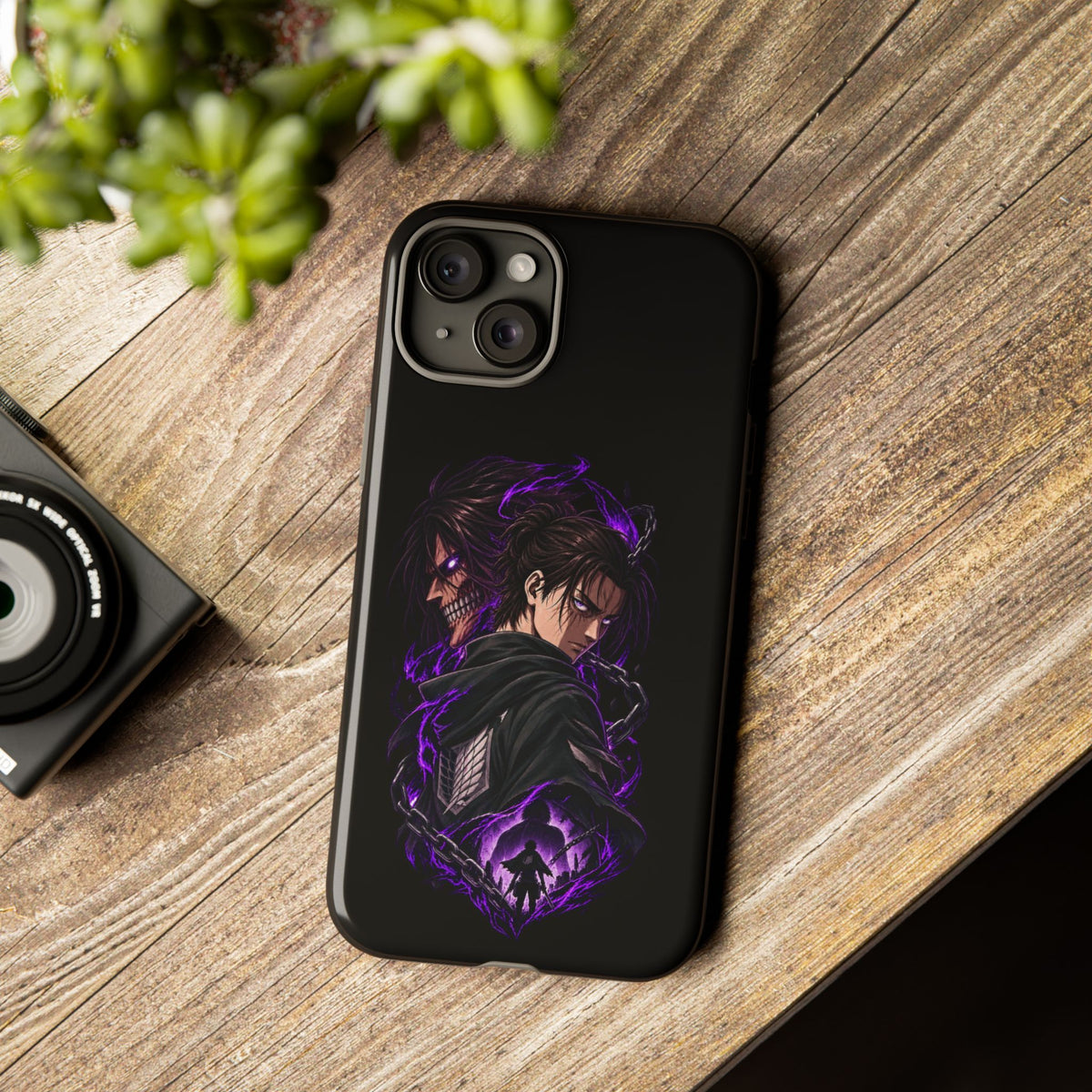 Anime Eren Yeager Dark Purple Aura Phone Case