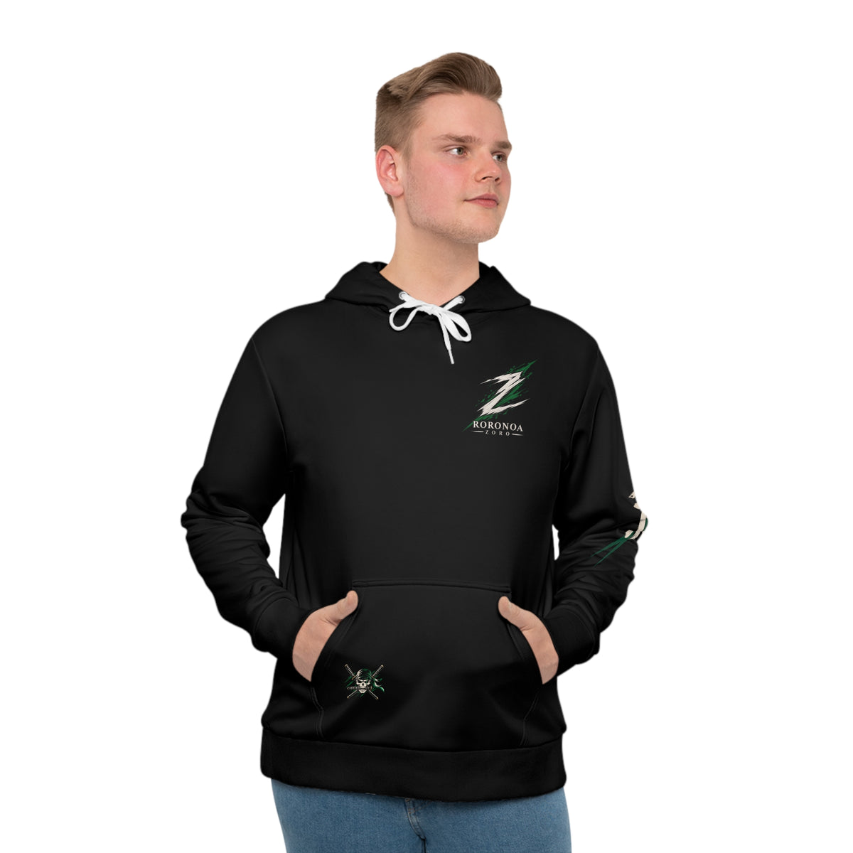 Roronoa Zoro Samurai Hoodie — Anime Sword Art Graphic Pullover