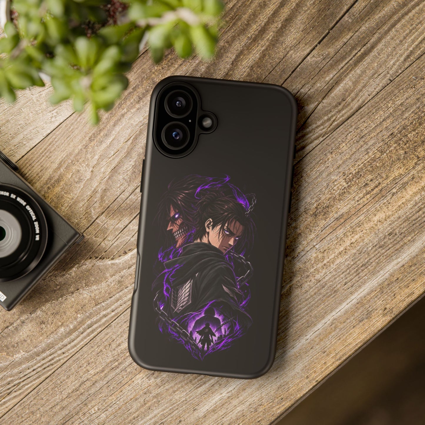 Anime Eren Yeager Dark Purple Aura Phone Case