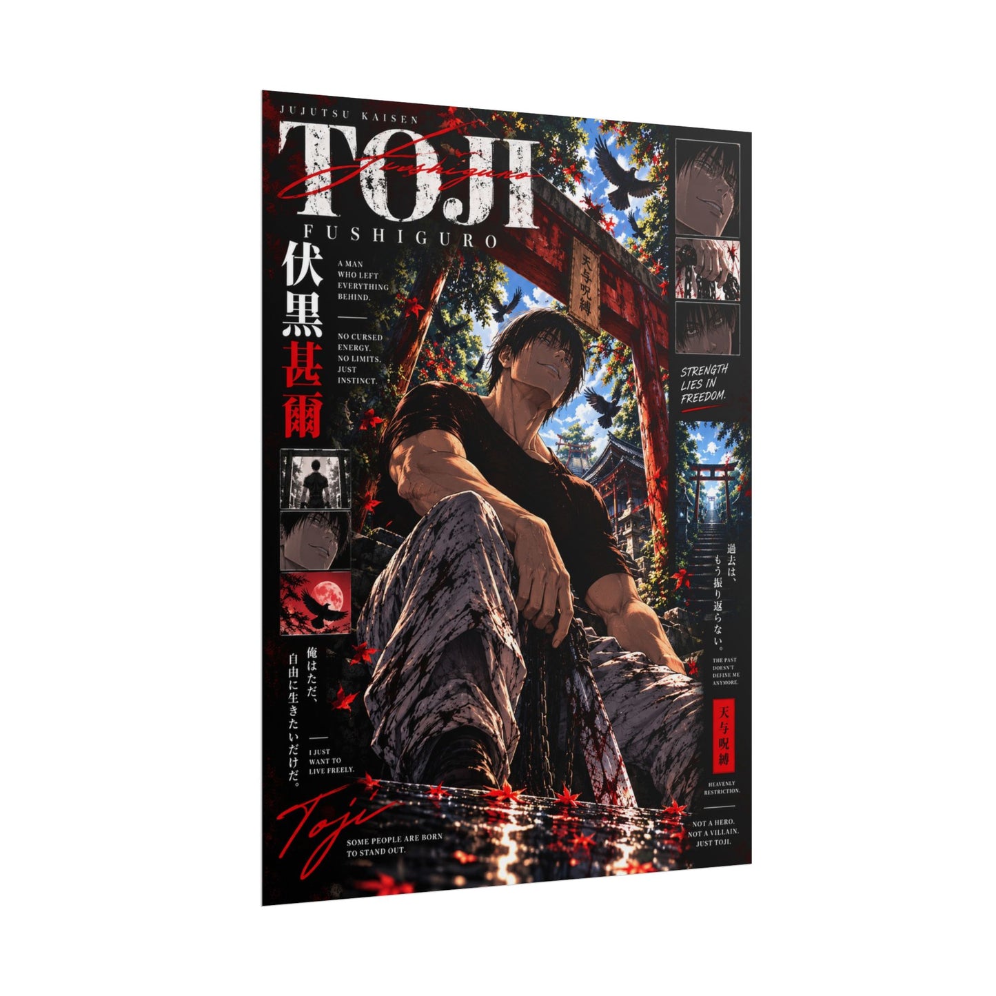 Toji Fushiguro — "Born Without Limits" Anime Rolled Wall Art