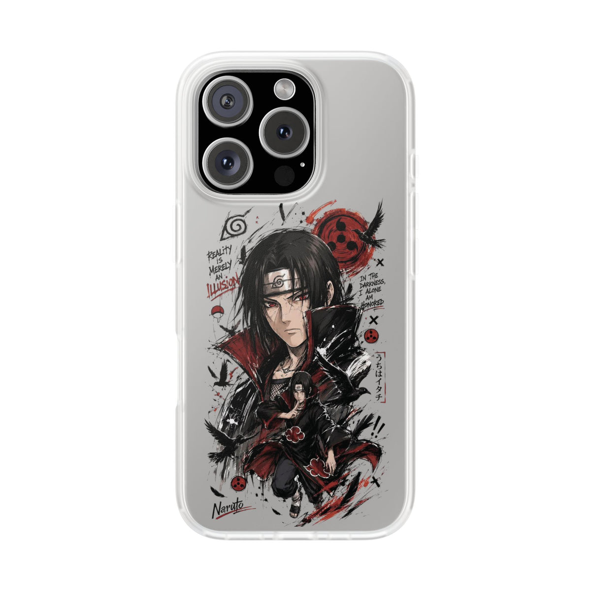 Itachi Uchiha Anime Phone Case - Naruto Akatsuki Art Flexible iPhone Cover