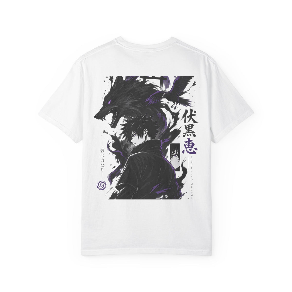 Anime Jujutsu Sorcerer Wolf Graphic T‑Shirt — Back Print with Japanese Text