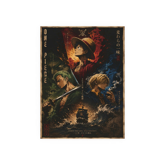 One Piece Pirate Crew Vintage Art Poster — Satin & Archival Matte