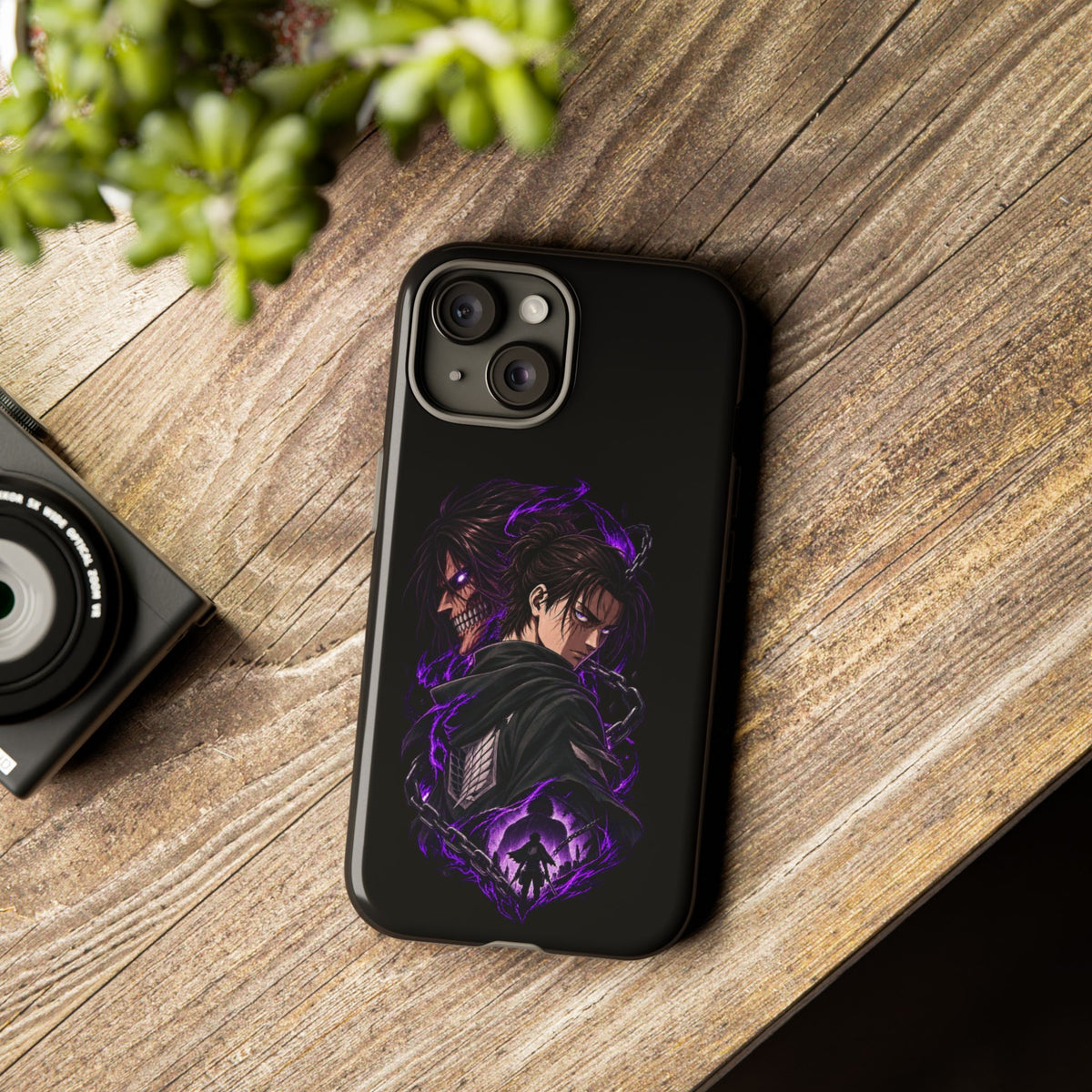 Anime Eren Yeager Dark Purple Aura Phone Case