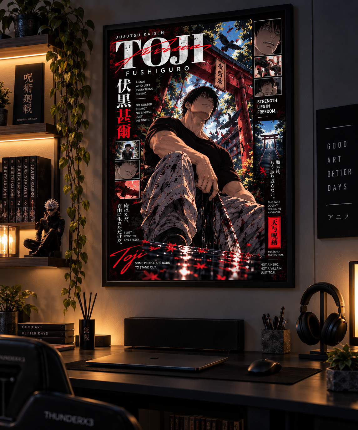 Toji Fushiguro — "Born Without Limits" Anime Rolled Wall Art