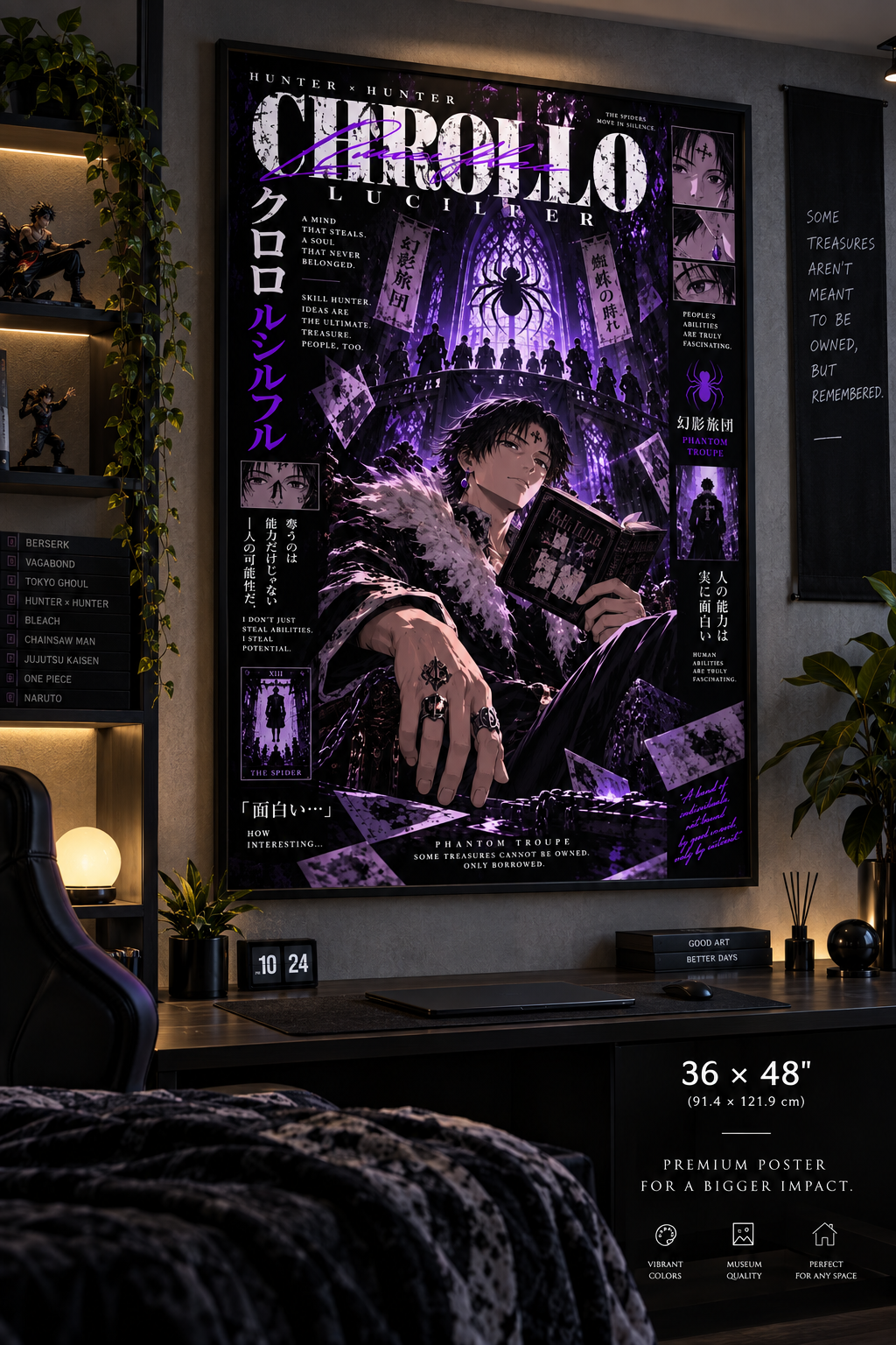 Chrollo Lucilfer — The Ultimate Treasure 🕷️ Anime Dark Aesthetic Rolled Wall Art