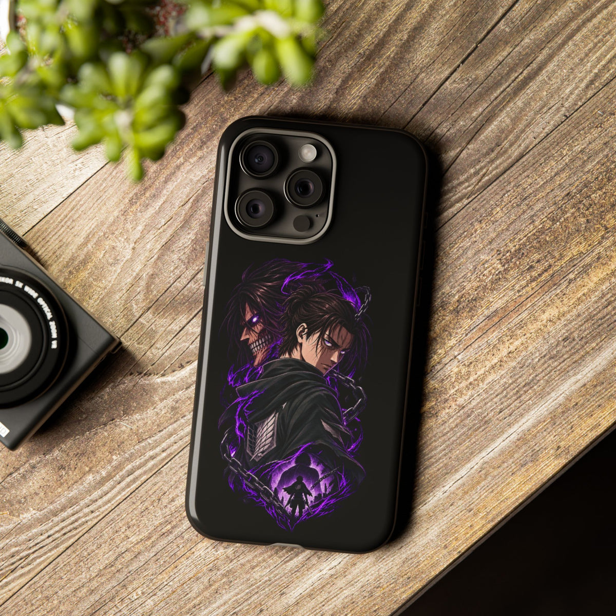 Anime Eren Yeager Dark Purple Aura Phone Case
