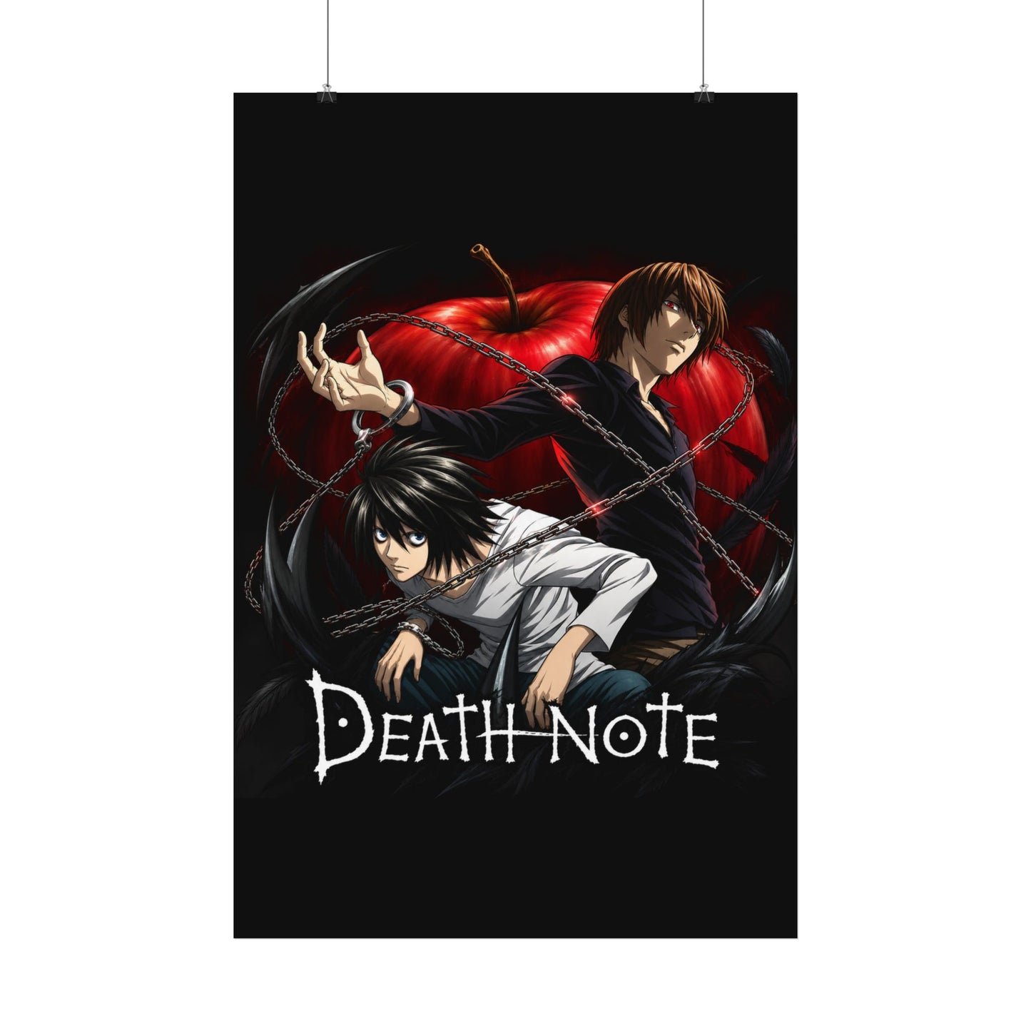 Death Note Satin Poster — L and Light Anime Wall Art