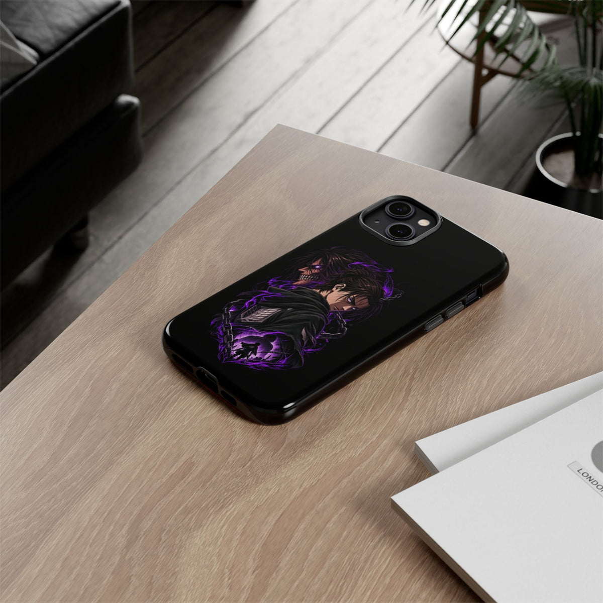 Anime Eren Yeager Dark Purple Aura Phone Case