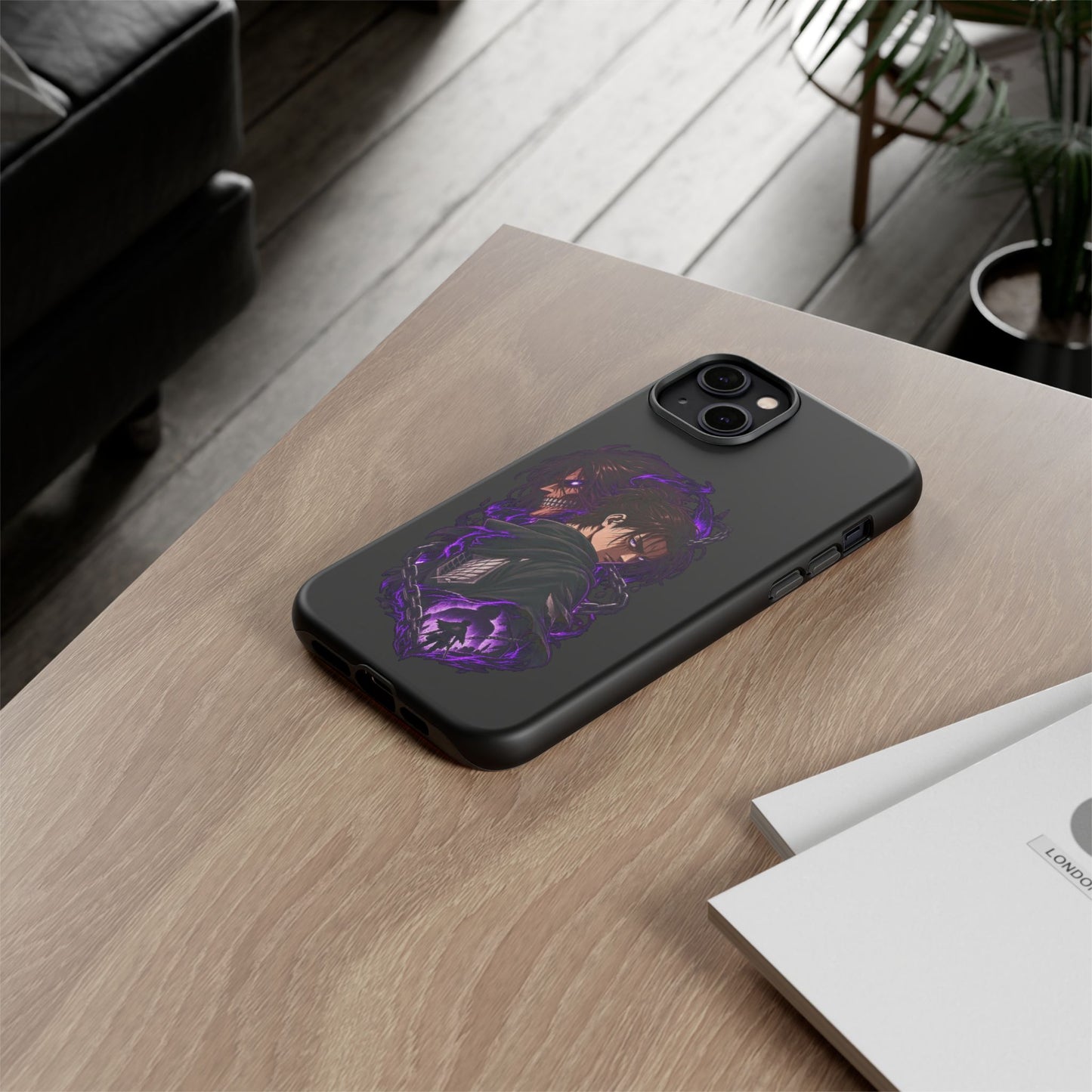 Anime Eren Yeager Dark Purple Aura Phone Case