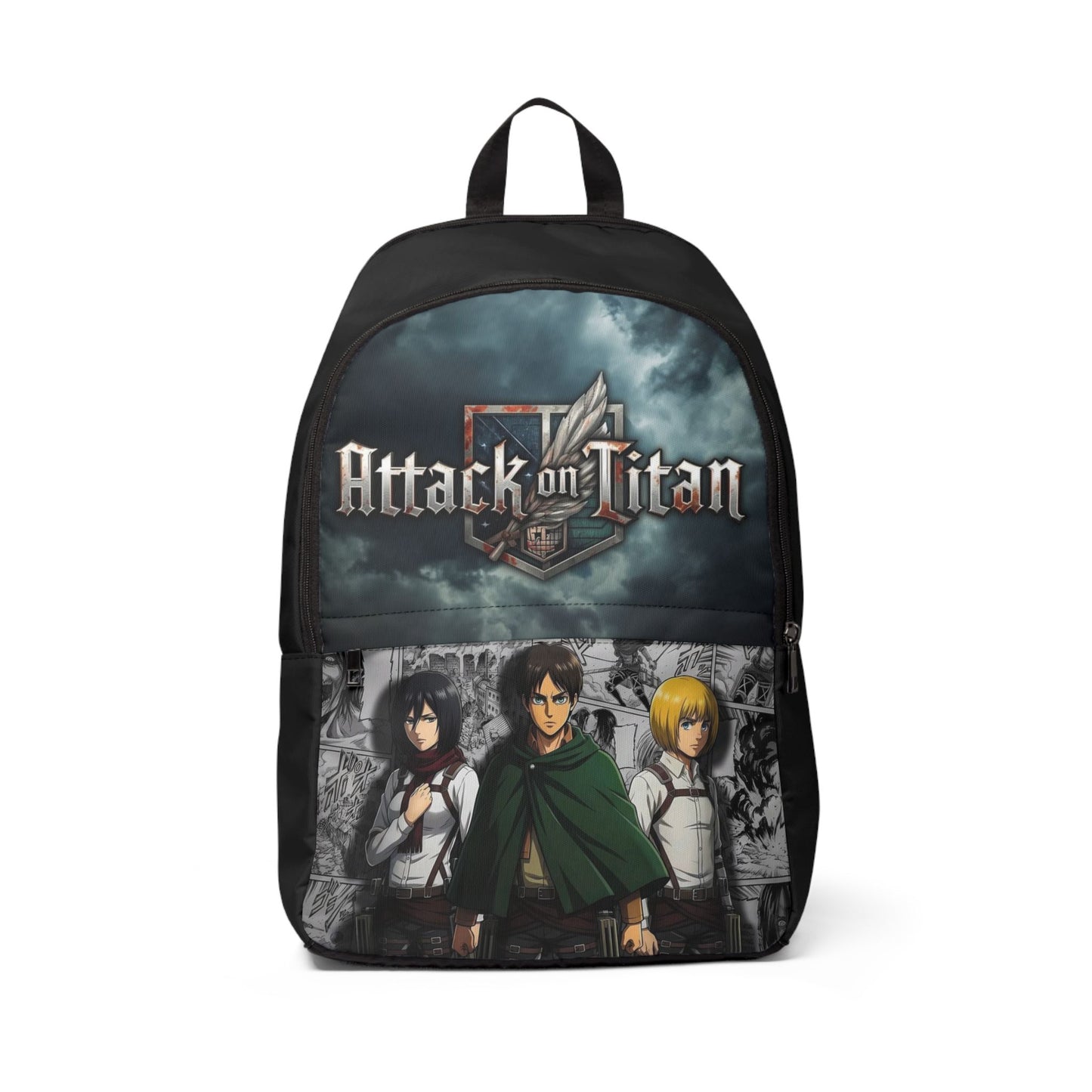 Attack on Titan Anime Backpack — Eren, Mikasa & Armin Printed School Bag