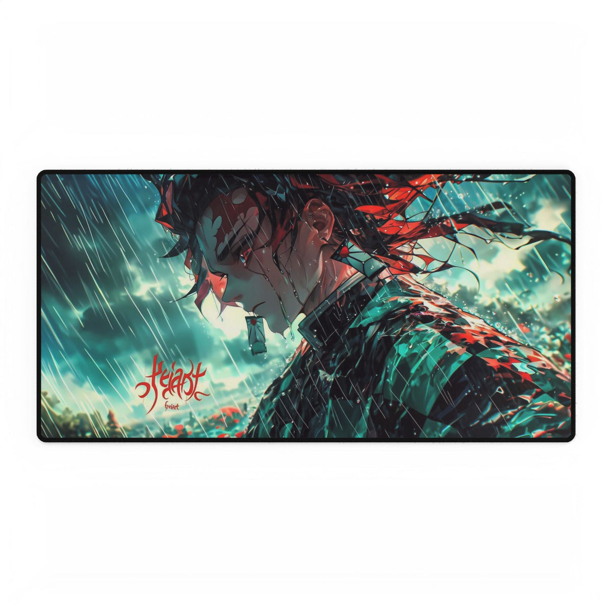 Tanjiro print Desk Mat — Large Gaming Mouse Pad