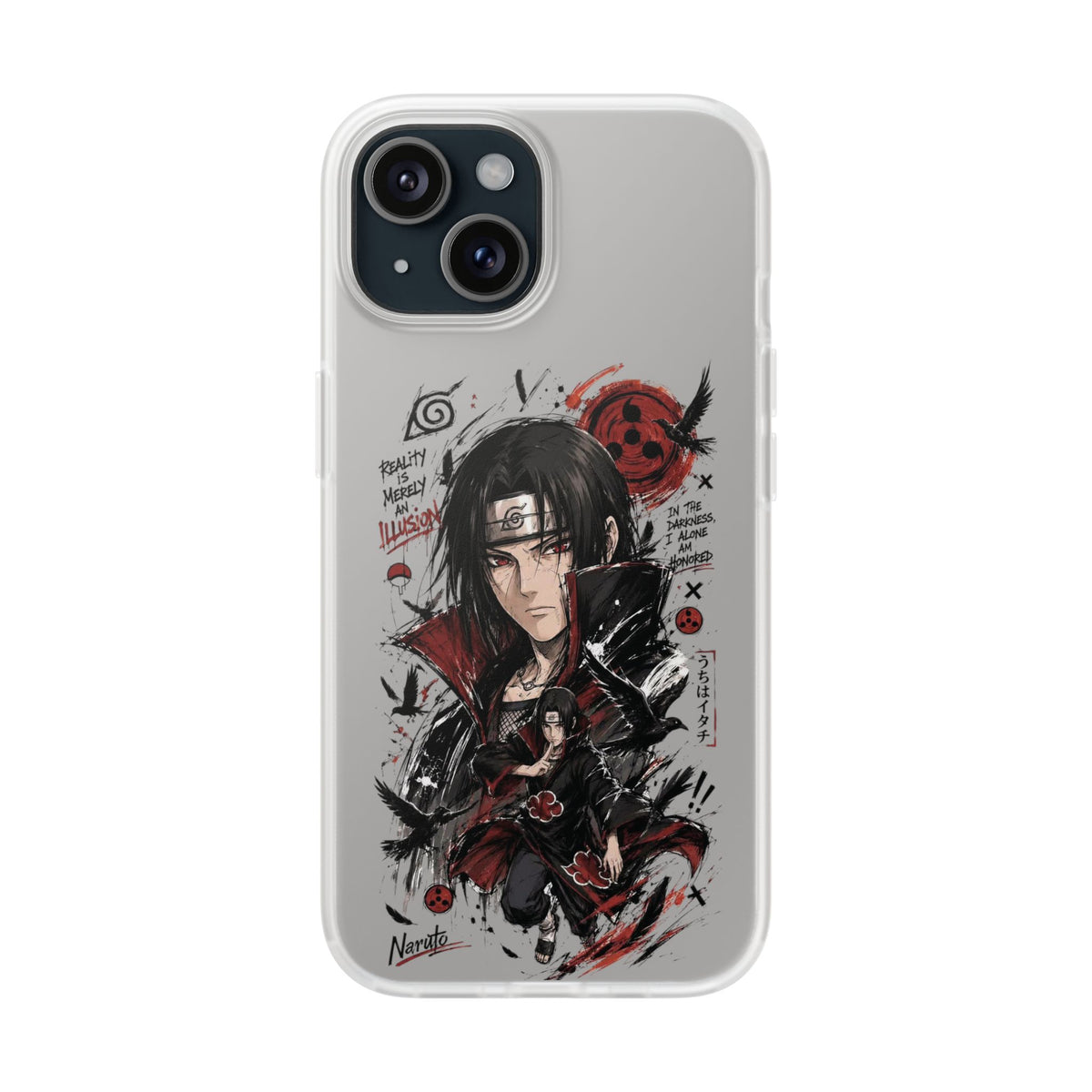 Itachi Uchiha Anime Phone Case - Naruto Akatsuki Art Flexible iPhone Cover