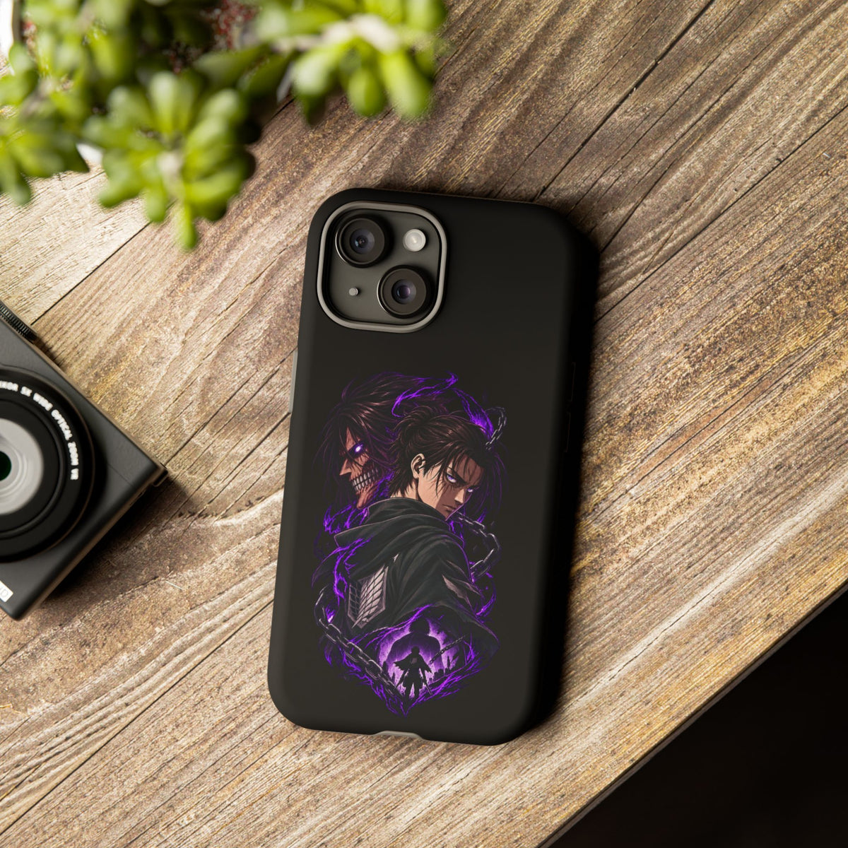 Anime Eren Yeager Dark Purple Aura Phone Case