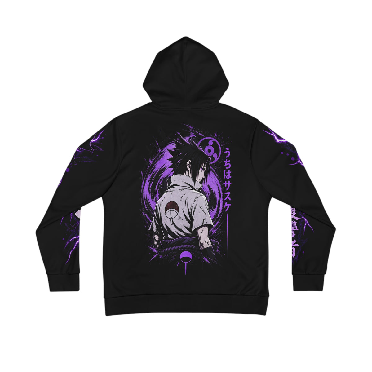 Sasuke Uchiha Anime Hoodie – Purple Lightning Pullover Hoodie