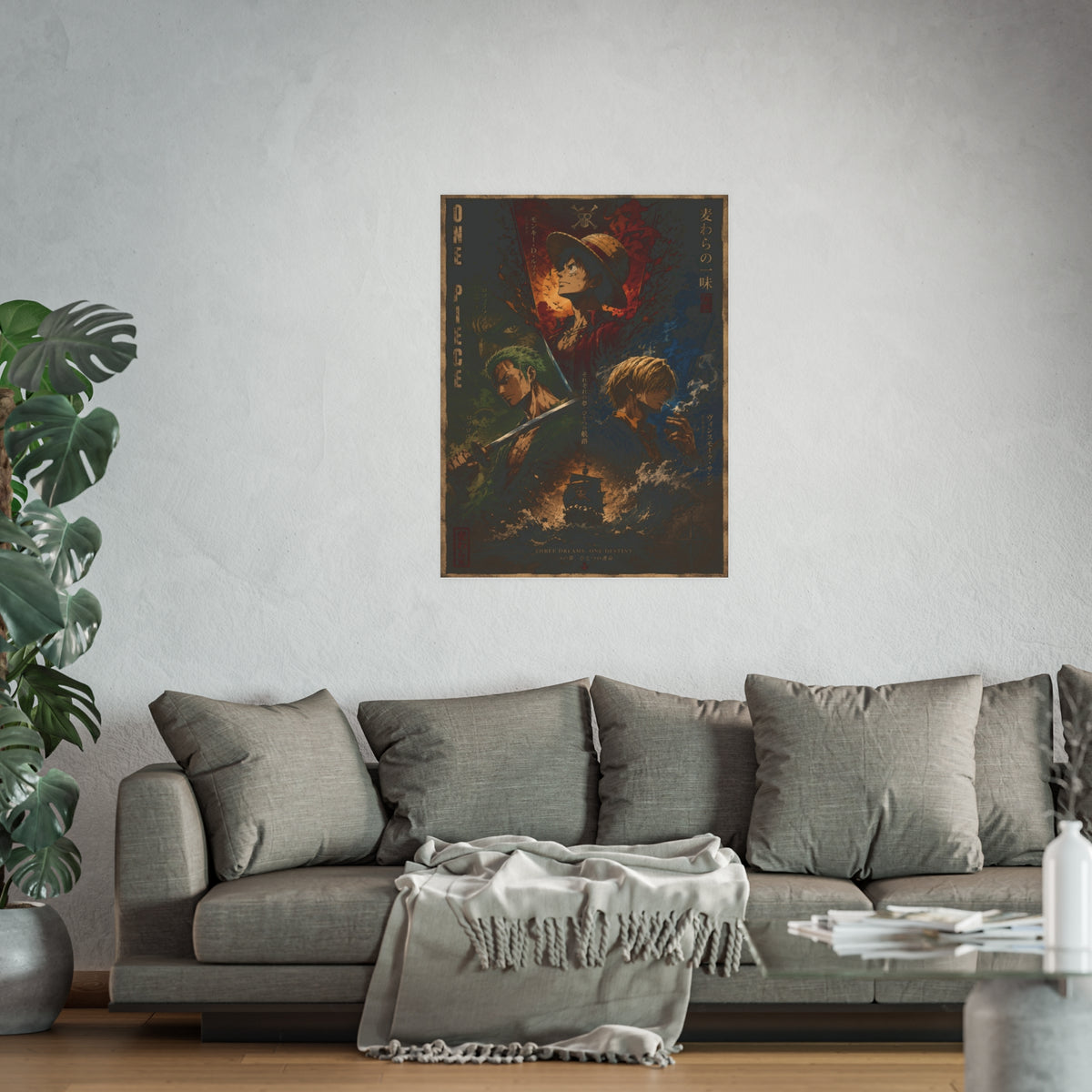 One Piece Pirate Crew Vintage Art Poster — Satin & Archival Matte
