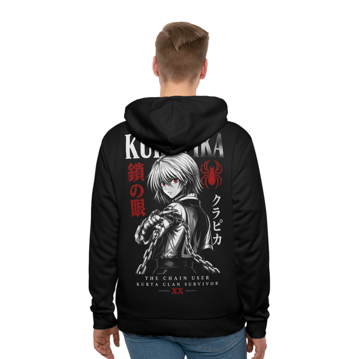 Kurapika Anime Hoodie — Chains & Scarlet Eyes Graphic Pullover