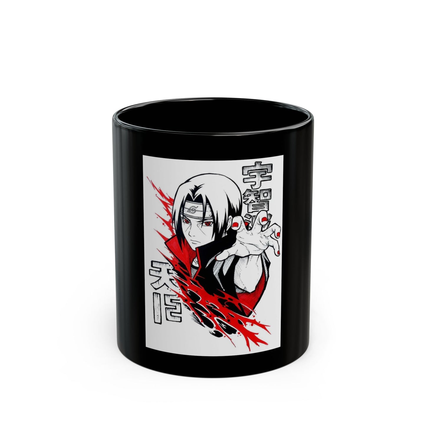 Itachi Uchiha Anime Black Mug — Sharingan Design (11oz, 15oz)